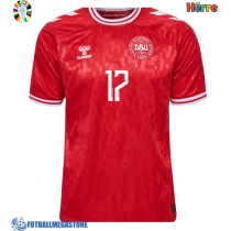 Fotballdrakt Herre Danmark Victor Kristiansen #17 Hjemmedrakt EM 2024 Kortermet